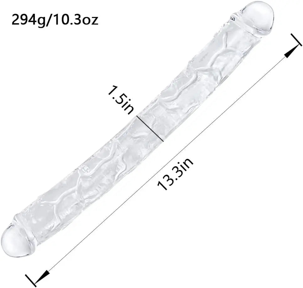 13 Inch Clear Double Ended by Lover Senses Lover Thingz