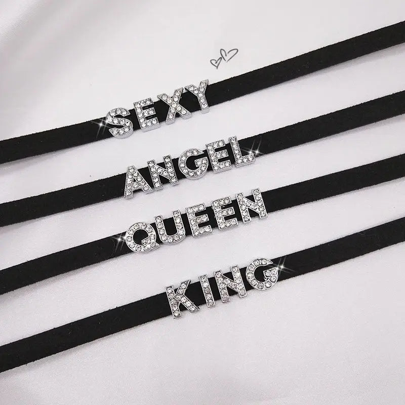 Custom Diamond Name Choker of Lover Senses Lover Senses