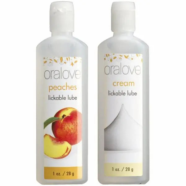 Oralove Delicious Duo Lickable Lubes Peaches and Cream Doc Johnson