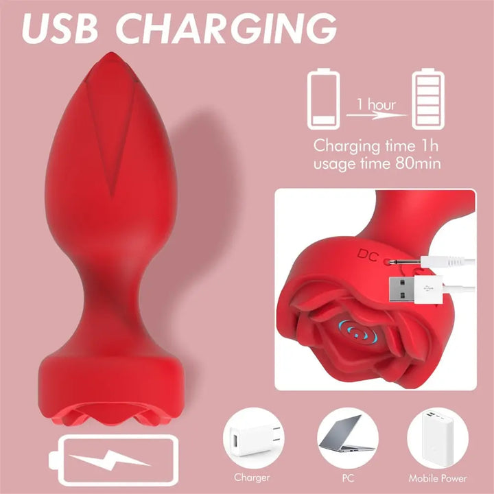 Rose Anal Vibrator by Lover Senses Lover Thingz